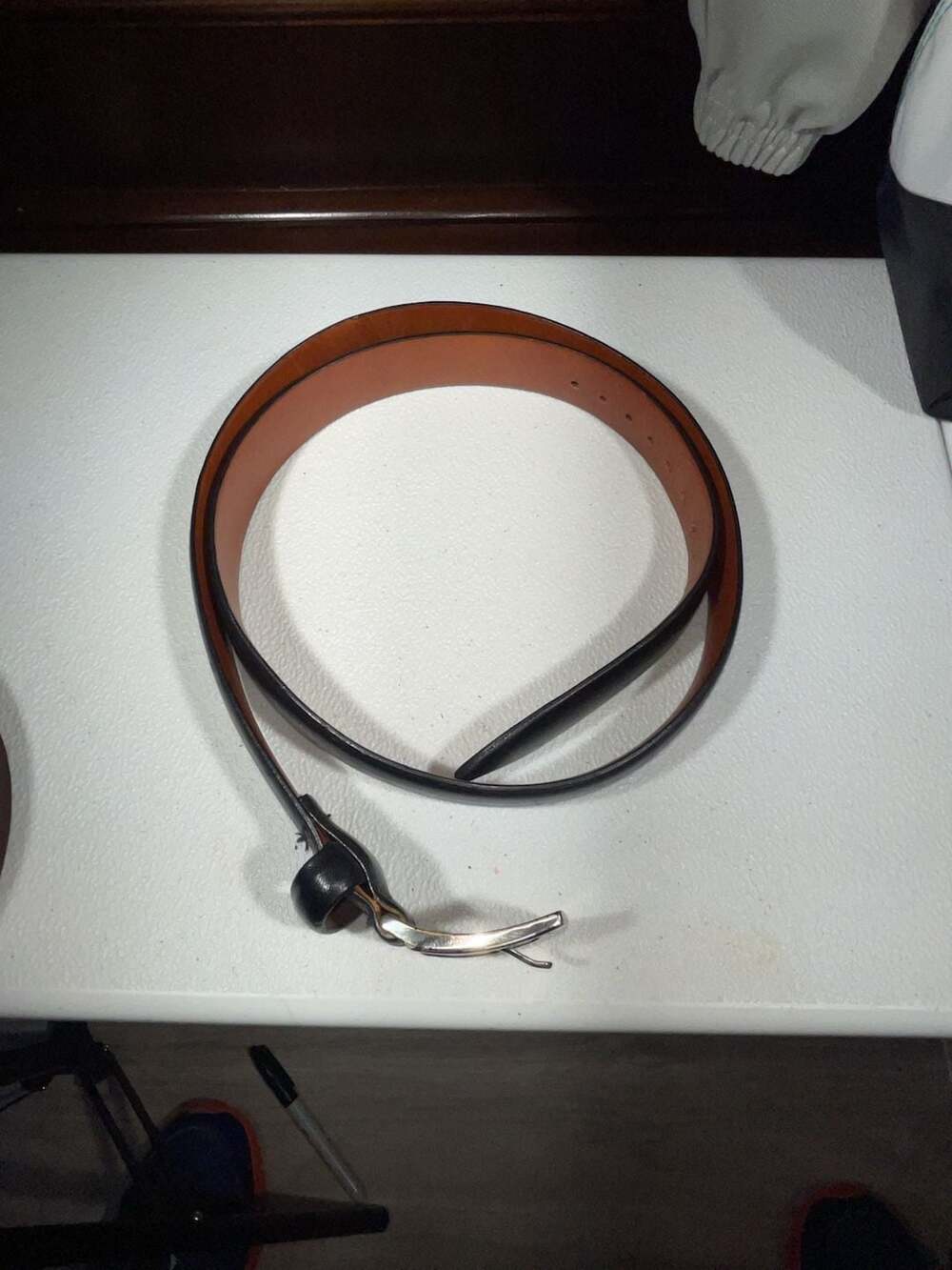 Tommy Hilfiger Black Leather Dress Belt 38/95
